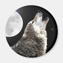 Wolf & Moon Refrigerator Magnets