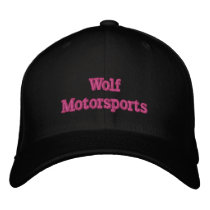 Wolf Motorsports Black Embroidered Hats