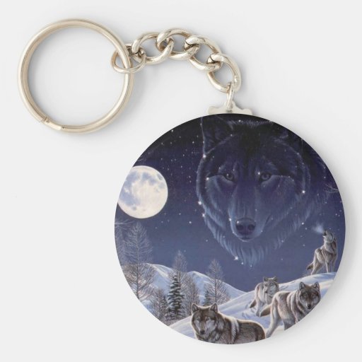 wolf plush keychain