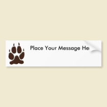 Wolf Paw Print bumper stickers