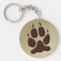Wolf Paw Print Key Chains
