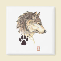 Wolf Portrait magnets by Nightmareartist Wolf Portrait magnets