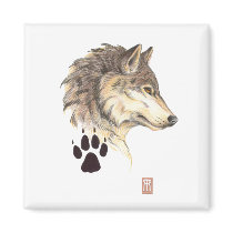 Wolf Portrait magnets by Nightmareartist Wolf Portrait magnets