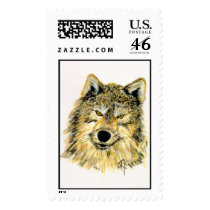 Wolf Postage Stamp by Critterpainter Wolf Postage Stamp