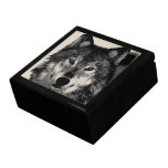 scrimshaw, wolf, etched, ivory, wooden, box,