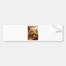Wolf & Seven Young Kid Goats Fairy Tale Bumper Sticker