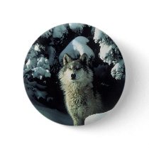 Wolf Standing in Snow Pins