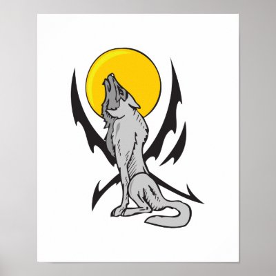 Wolf Tattoo Design Poster by doonidesigns