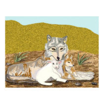 Wolf, The Cub And The Lamb Poster