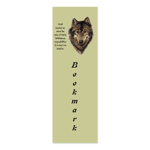 Wolf Totem Animal Guide Watercolor Nature Art Business Cards (front side)