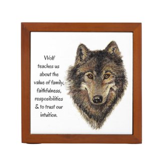 Wolf Totem Animal Guide Watercolor Nature Art Pencil/Pen Holder