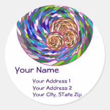 "Wolf With 2 Pups" Address Label Sticker