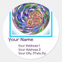 "Wolf With 2 Pups" Address Label Sticker
