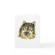 Wolf with Butterfly Note/Greeting Card