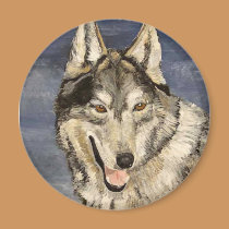 Wolf with dark skies magnets