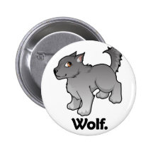 Wolf. Wolf Pinback Buttons