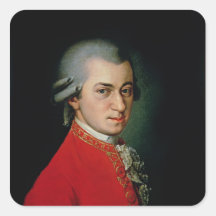 Wolfgang Amadeus Mozart, 1818 Square Stickers