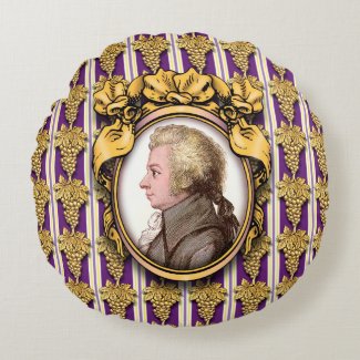 Wolfgang Amadeus Mozart Round Pillow