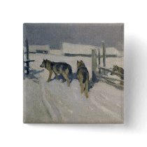 Wolfs, Winter Night, c.1910 Pinback Buttons