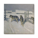 Wolfs, Winter Night, c.1910 magnets