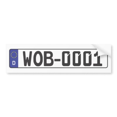 Wolfsburg License Plate Bumper Sticker by MeisterGaugeFaces
