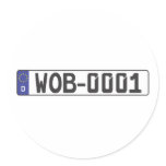 Wolfsburg License Plate Round Sticker