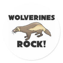 Wolverines Rock Round Sticker