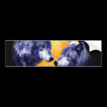 Wolves at full moon bumper stickers
