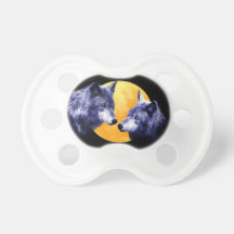 Wolves at full moon pacifier