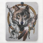 wolves dream catcher mouse pads