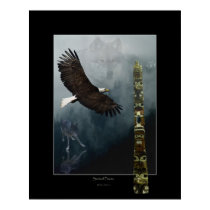 Wolves, Eagle & Totem Art Poster posters