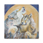Wolves Endangered Wolf Baying at the Moon Magnets