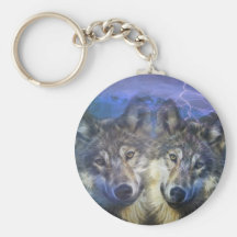 Wolves in the night keychain