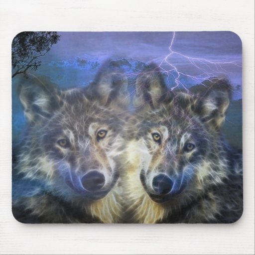 Wolves in the night mousepads