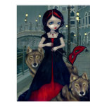 Wolves of Venice gothic wolf Art Print