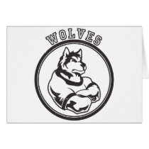 Wolves or Wolf Mascot Greeting Card