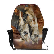 Wolves Trio Rickshaw Messenger Bag