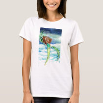 Woman against a Raging Sky t-shirts
