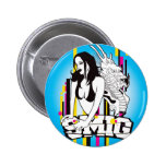 Woman and dragon button buttons