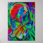 Woman and Flower, Patchwork Print
