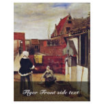 Woman And Girl In A Courtyard By Hooch Pieter De ( Personalized Flyer
