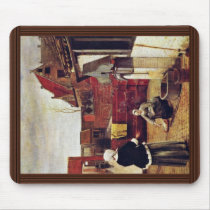 Woman And Girl In A Courtyard By Hooch Pieter De ( Mouse Pads