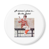Woman at the links magnets