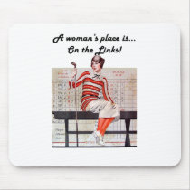 Woman at the links mousepads by Gallipoli15 Woman at the links mousepads