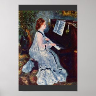 Woman At The Piano By Pierre-Auguste Renoir Posters