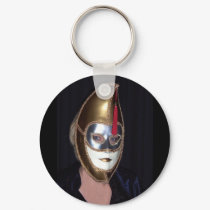 Woman behind a mask key chain keychains
