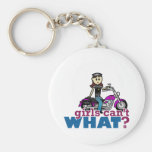 Woman Biker Keychain