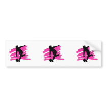 woman bowler bowling silhouette bumper stickers