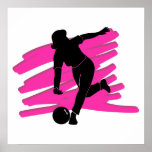 woman bowler bowling silhouette poster