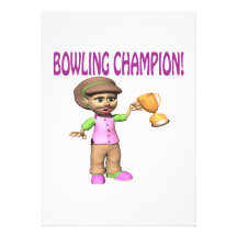 Woman Bowling Champion Custom Announcements
